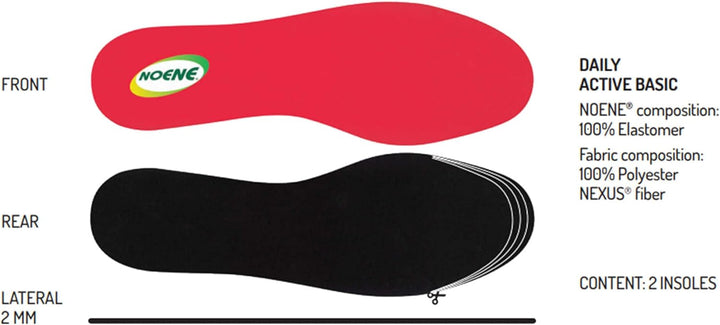 Noene DAILY ACTIVE BASIC Antishock Einlegesohlen für Sportschuhe perfekt für Sport und Alltag ideal