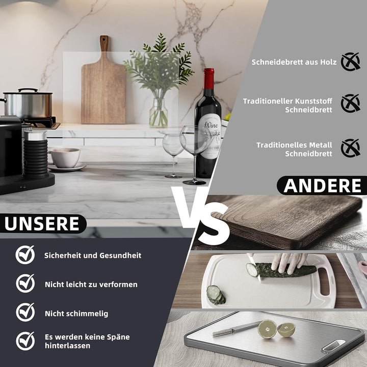 Schneidebrett aus Acryl, Schneidebrett Glas Küchenbrett Durchsichtig, Küchenschneidebrett Arbeitspla