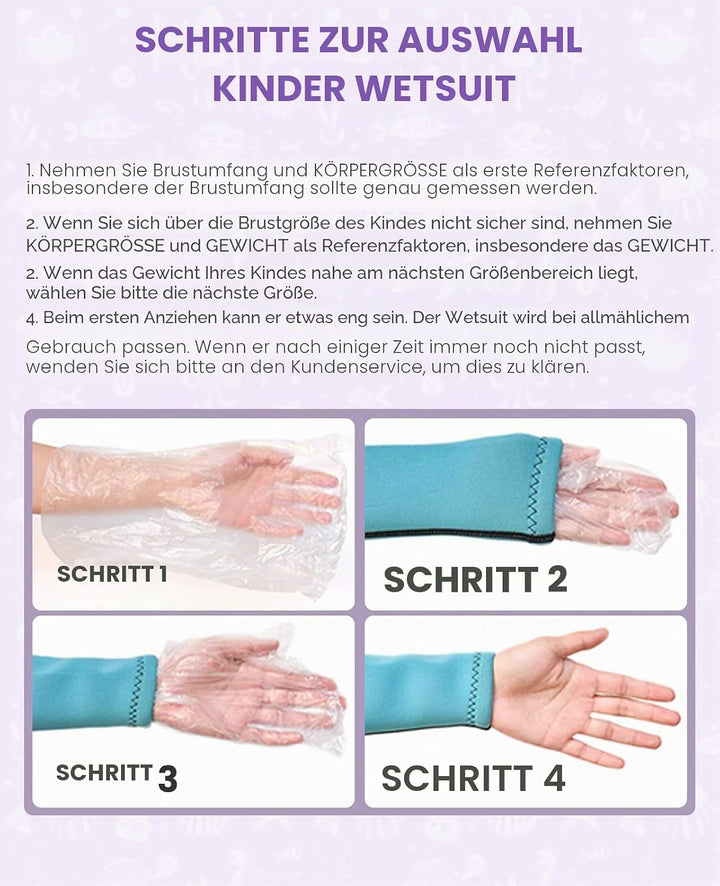 Gogokids Kinder Neoprenanzüge Thermische Bademode, Mädchen Einteiler Badeanzüge 2.5mm Neopren Tauche