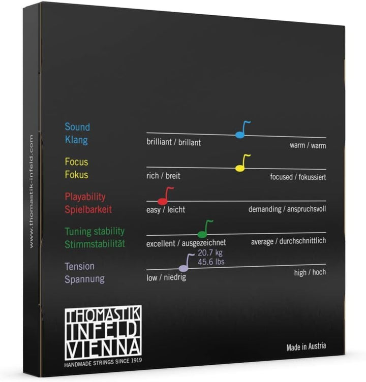 Thomastik Strings for Viola Dominant Nylon Core Set 141 4/4 Medium mittel Satz (D Alu) 141, mittel S