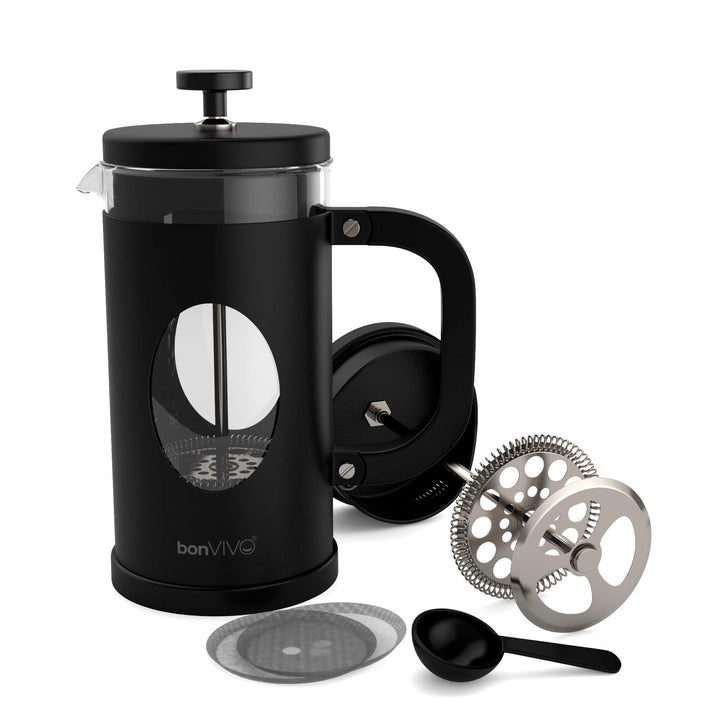 bonVIVO French Press Kaffeebereiter - Coffee Maker in Kupfer-Optik - Kaffekanne aus Glas m. Edelstah