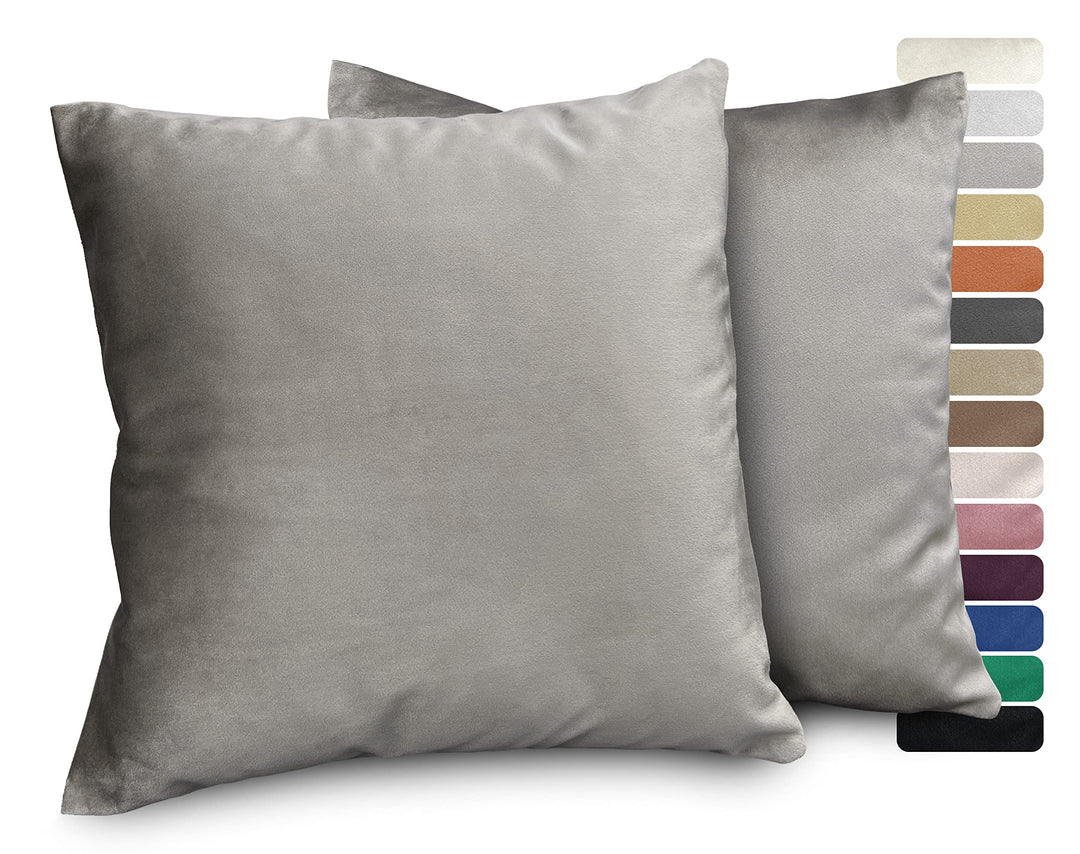 BEAUTEX Lea Samt Kissenhüllen 2er Set, Premium Kissenbezug, Sofa- und Dekokissen, Grösse und Farbe w