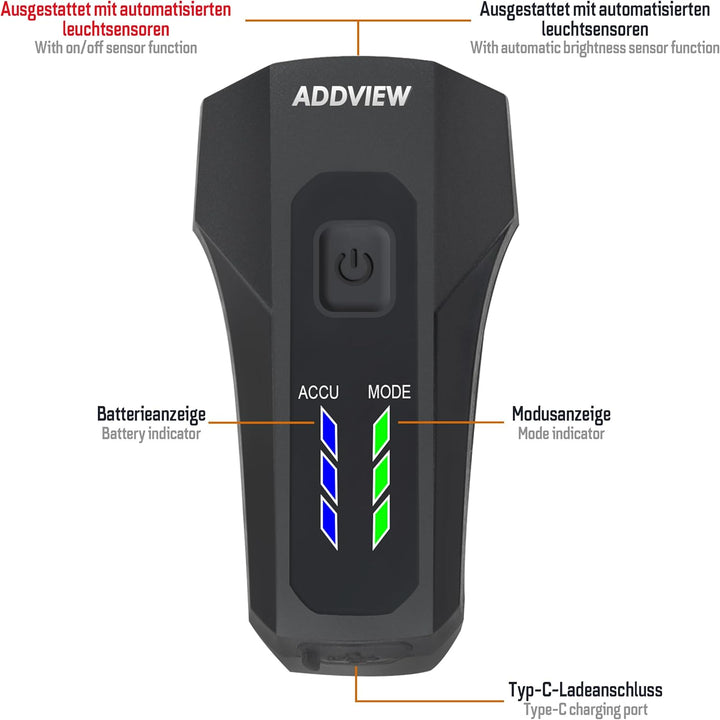 Fahrradlicht-Set Starlight – StVZO zugelassen, 70 Lux LED Frontlicht & Rücklicht mit USB-C, Akku bet