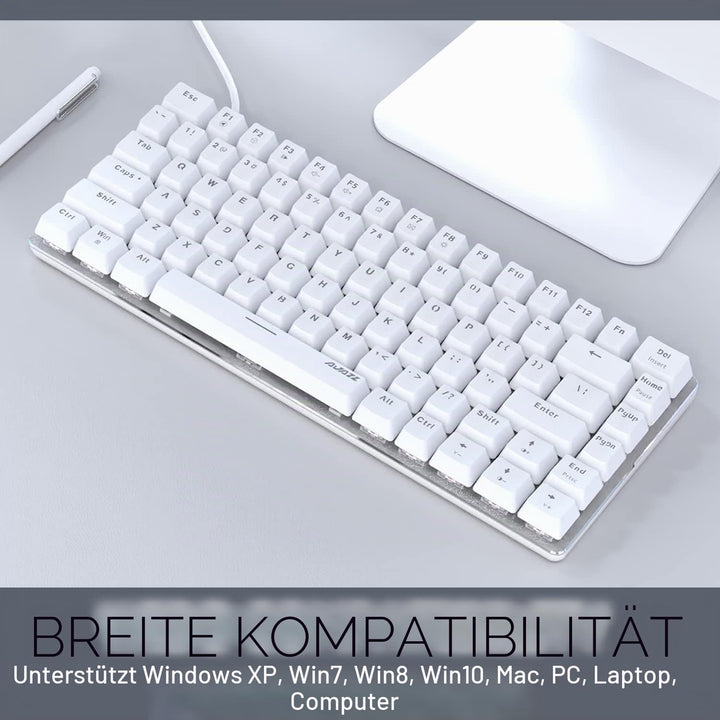 Hotswapple Gaming-Tastatur, 80% Mechanische Rote Schalter Keyboard mit weisse LED-Hintergrundbeleuch