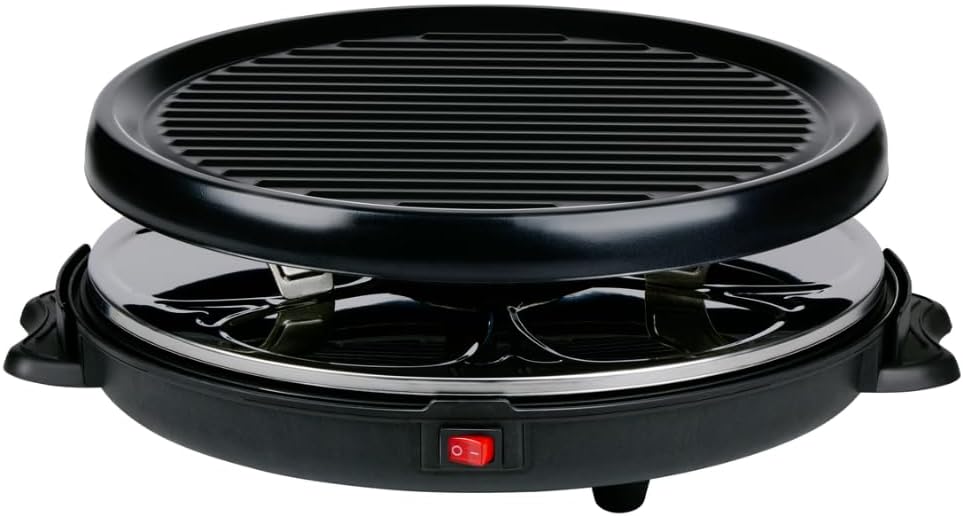alpina Raclette-Grill 800W - Gourmet-Set für 8 Personen - mit abnehmbarer Grillplatte