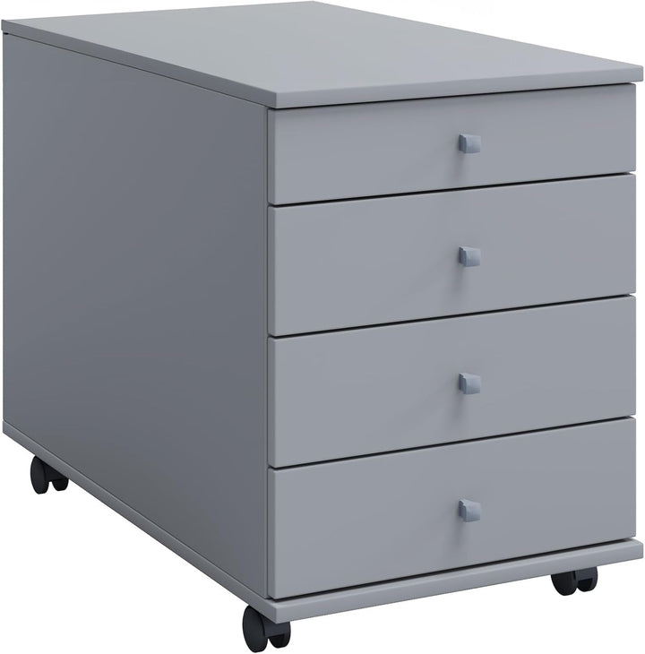 VCM Rollcontainer Beistellcontainer Bürocontainer Rollen rollbar Schublade Lona 75, Grau, Grau