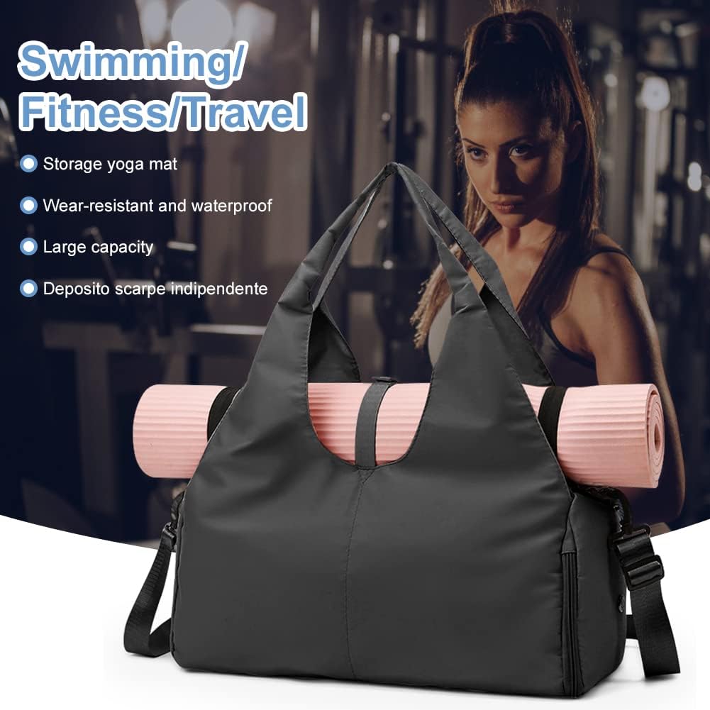 Sporttasche, Reisetasche mit Schuhfach &amp; Nassfach, Gross Gym Tasche für Damen und Herren, wasserdich