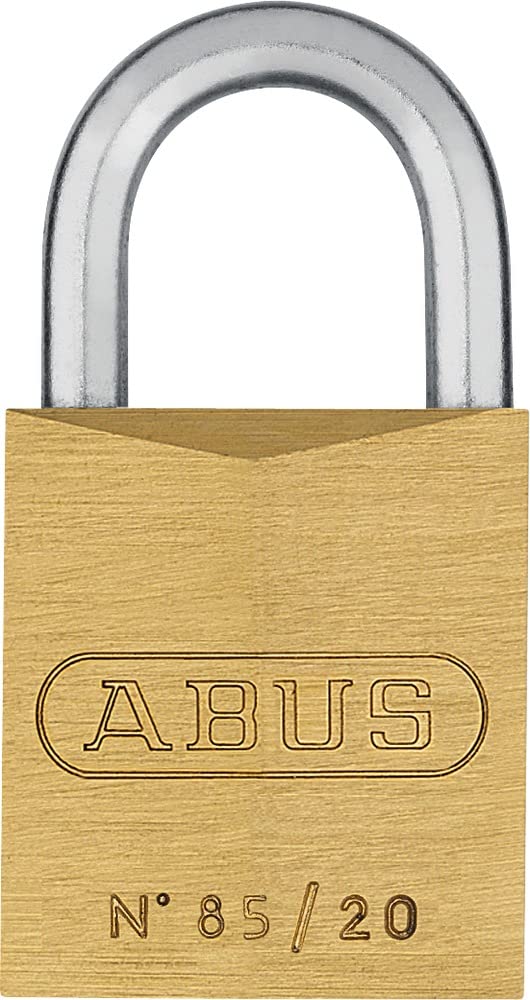 ABUS Vorhängeschloss Messing 85/20 gl.-0135 - gleichschliessend - für Kellertüren, Schuppen u. v. m.