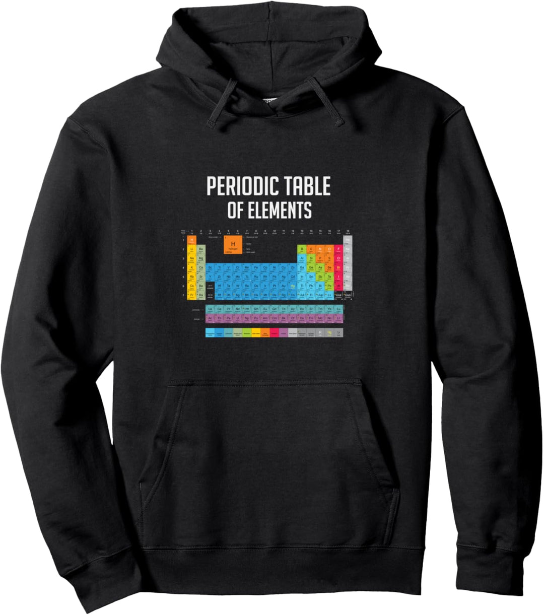 Periodic Table of Elements Colorful Chemistry Class Pullover Hoodie