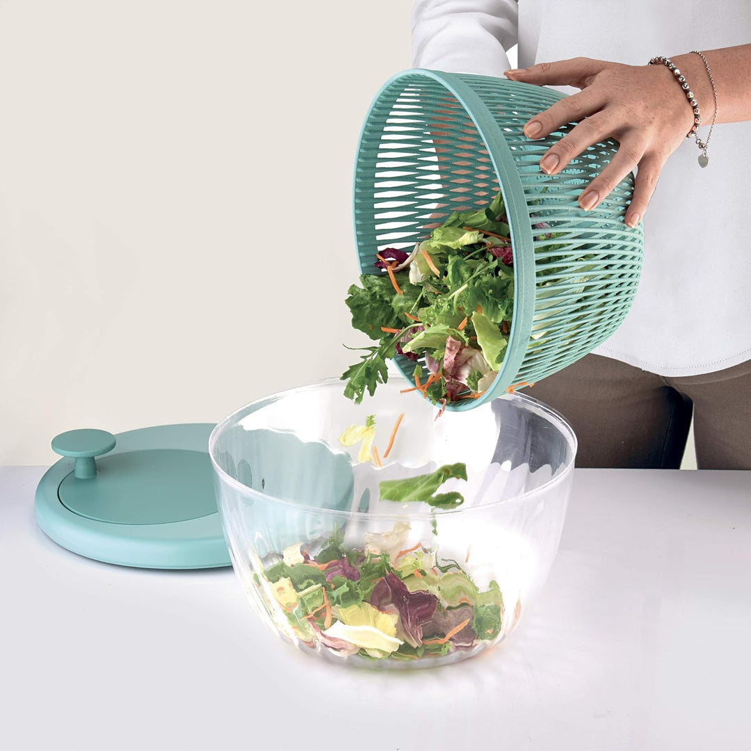 Guzzini - Kitchen Active Design, SPIN&STORE Salatschlüder mit Deckel - Olivgrün, Ø26 x h19 cm | 400