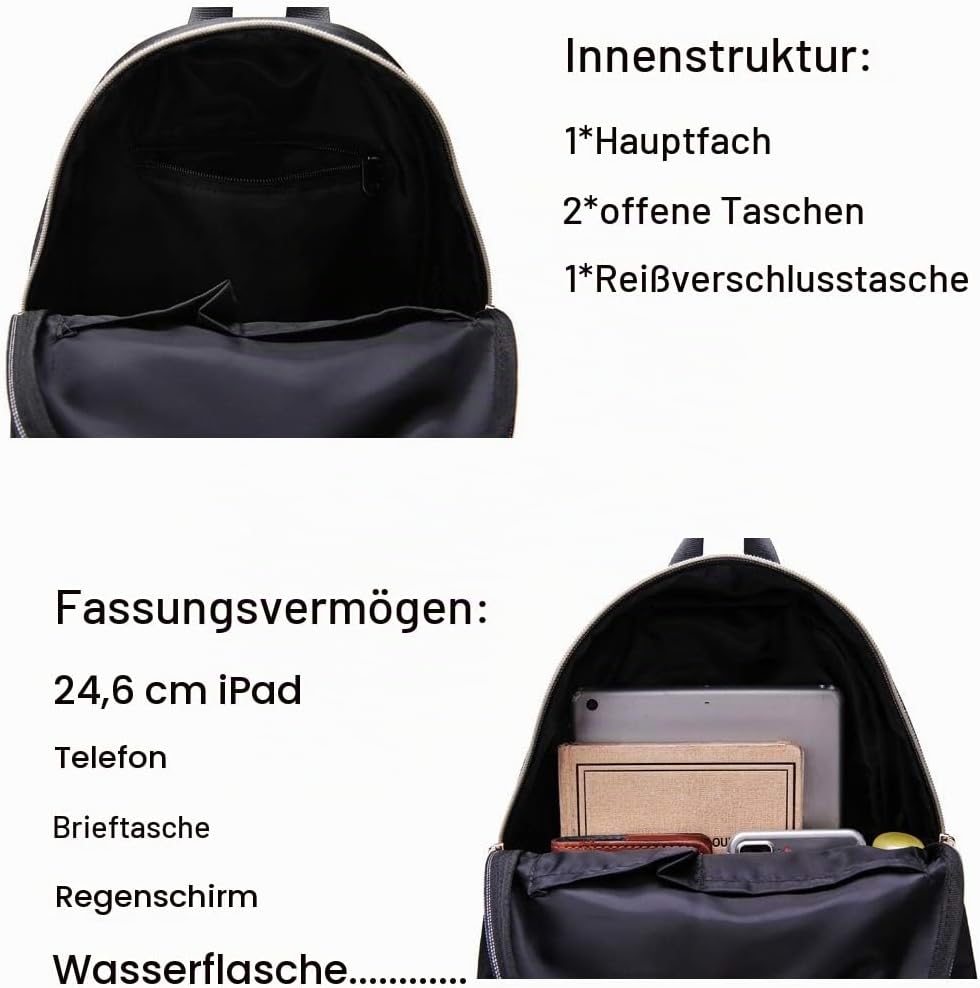 YANAIER Rucksäcke Damen PU Leder Tagesrucksack Schultaschen Reiserucksack Umhängetasche für Mädchen