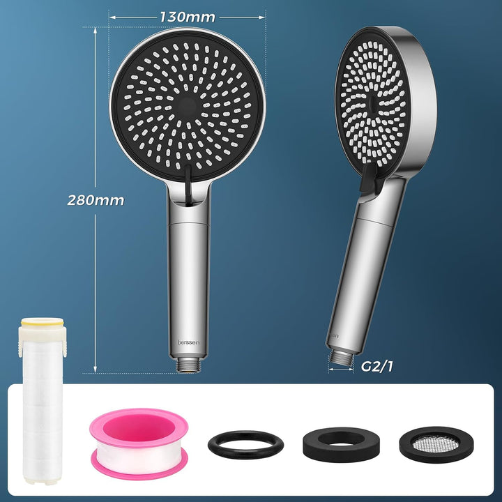Duschkopf mit Filter, Hochdruck Brausekopf Dusche mit 3 Strahlarten, Sparduschkopf mit Filter-Funkti