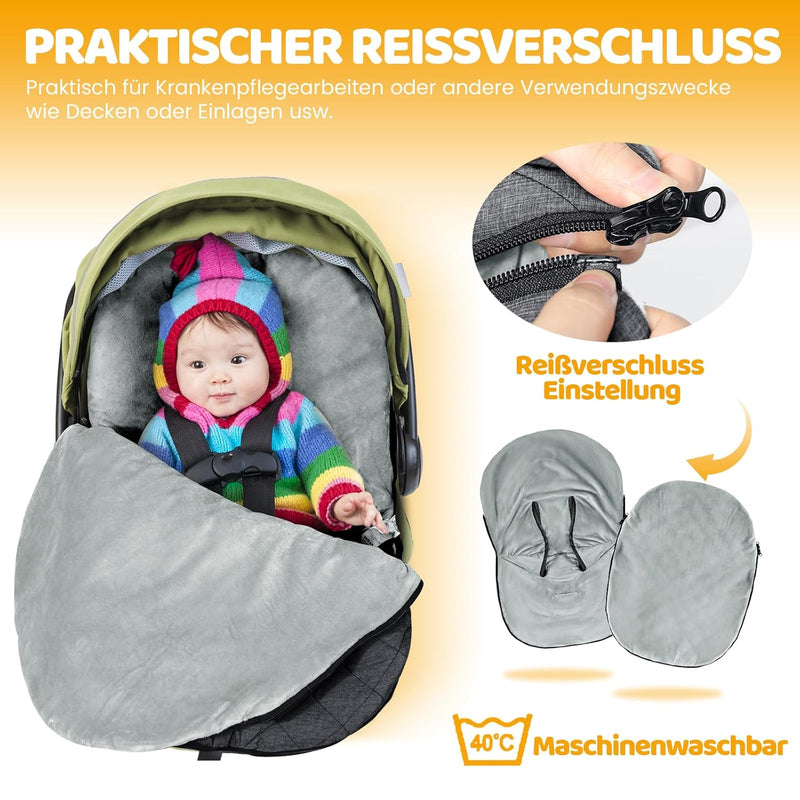 Orzbow Winter Baby Fusssack für Babyschale,Frühjahr Universal Einschlagdecke für Autositz & Maxi-Cos