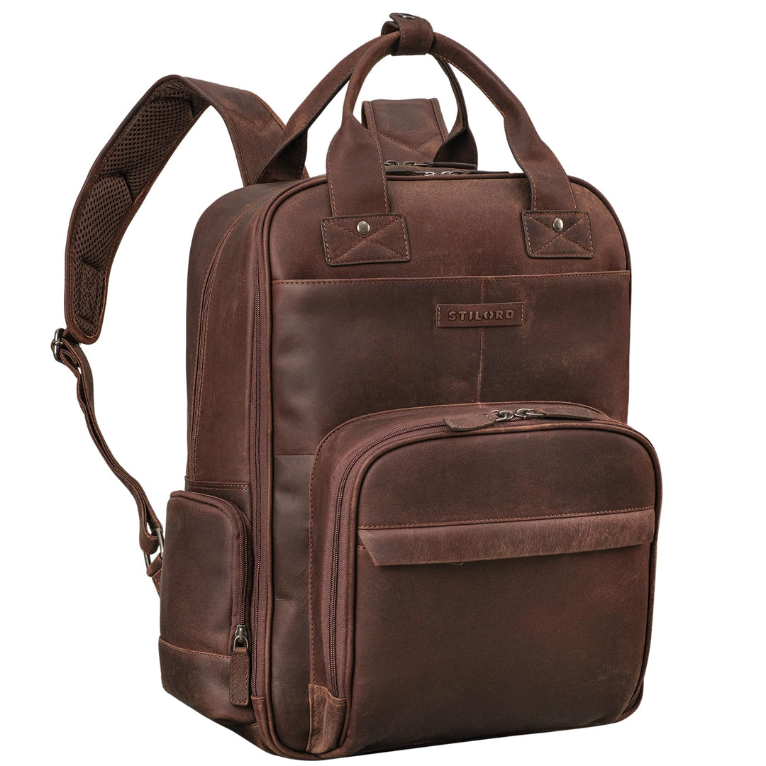 STILORD 'Fiena' Leder Wickelrucksack Gross Damen - grosser Babyrucksack & Windelrucksack - elegante