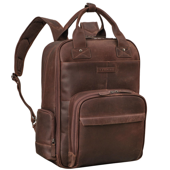 STILORD 'Fiena' Leder Wickelrucksack Gross Damen - grosser Babyrucksack & Windelrucksack - elegante