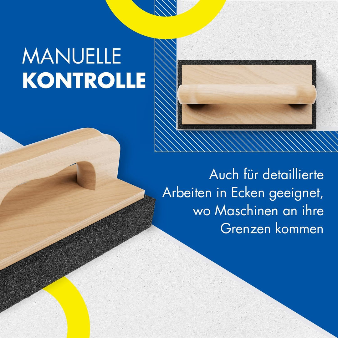 Zische Rutscher Schleifstein mit Griff 200x100x30 mm - für Beton- und Estrichoberflächen - robuster