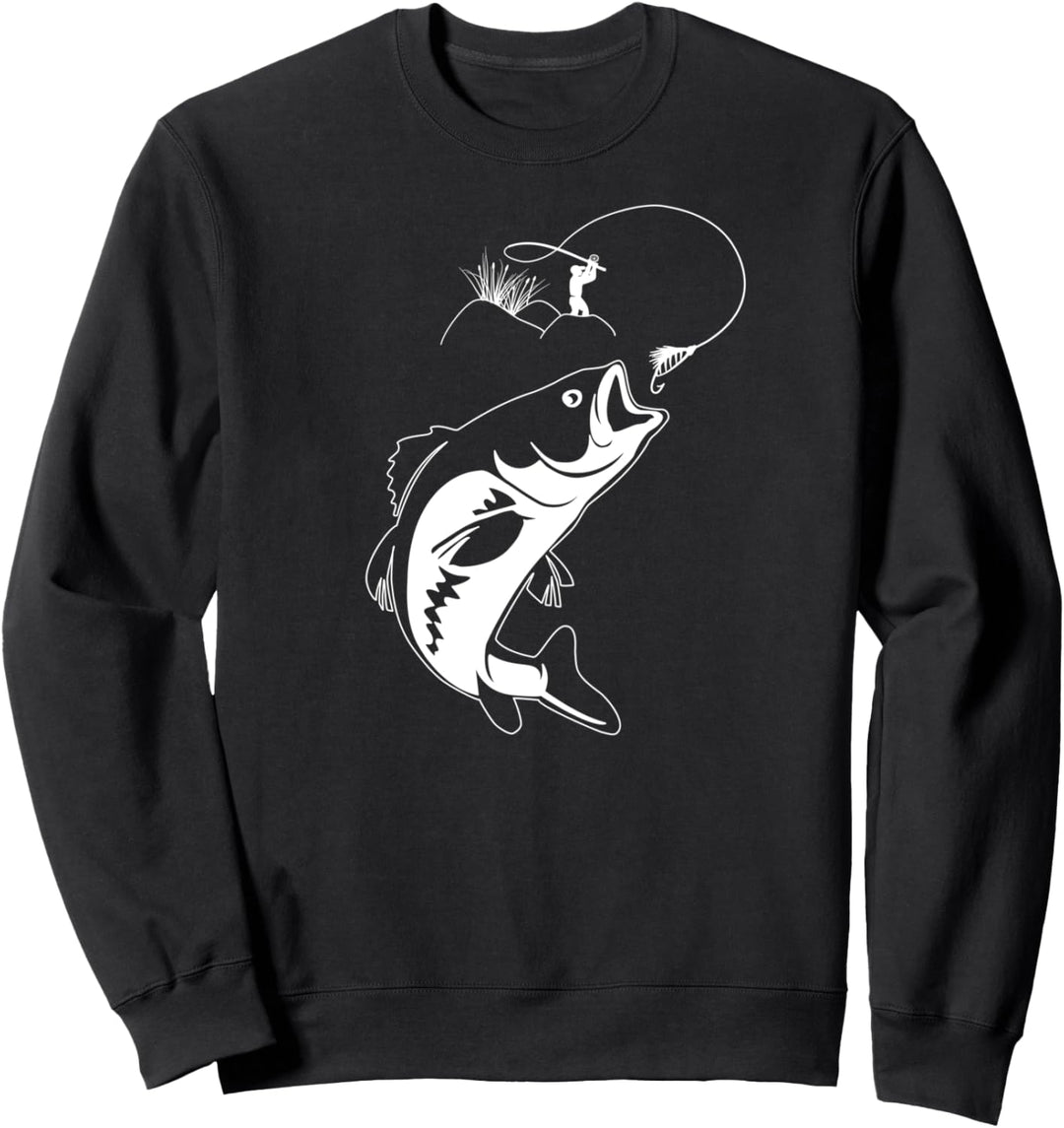 Fliegenfischen mit Angelrute und Fliege für Fliegenfischer Sweatshirt