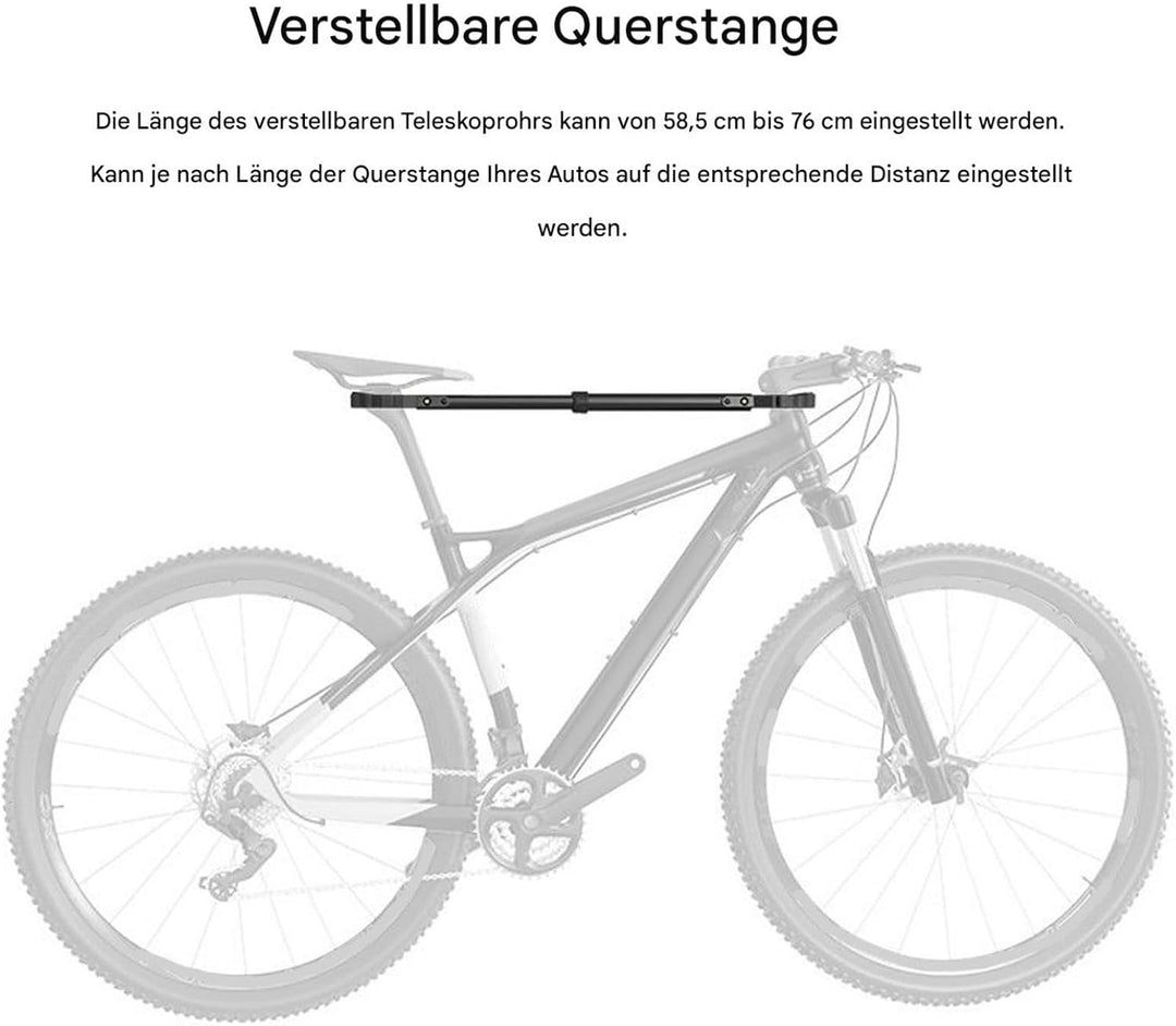 Fahrradregalstangen, Bike Crossbar, Verdickte Legierungstahl -Fahrrad -Dachträger für den Transport,