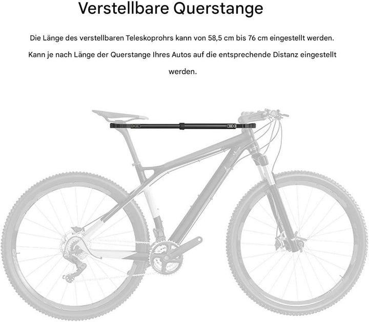 Fahrradregalstangen, Bike Crossbar, Verdickte Legierungstahl -Fahrrad -Dachträger für den Transport,