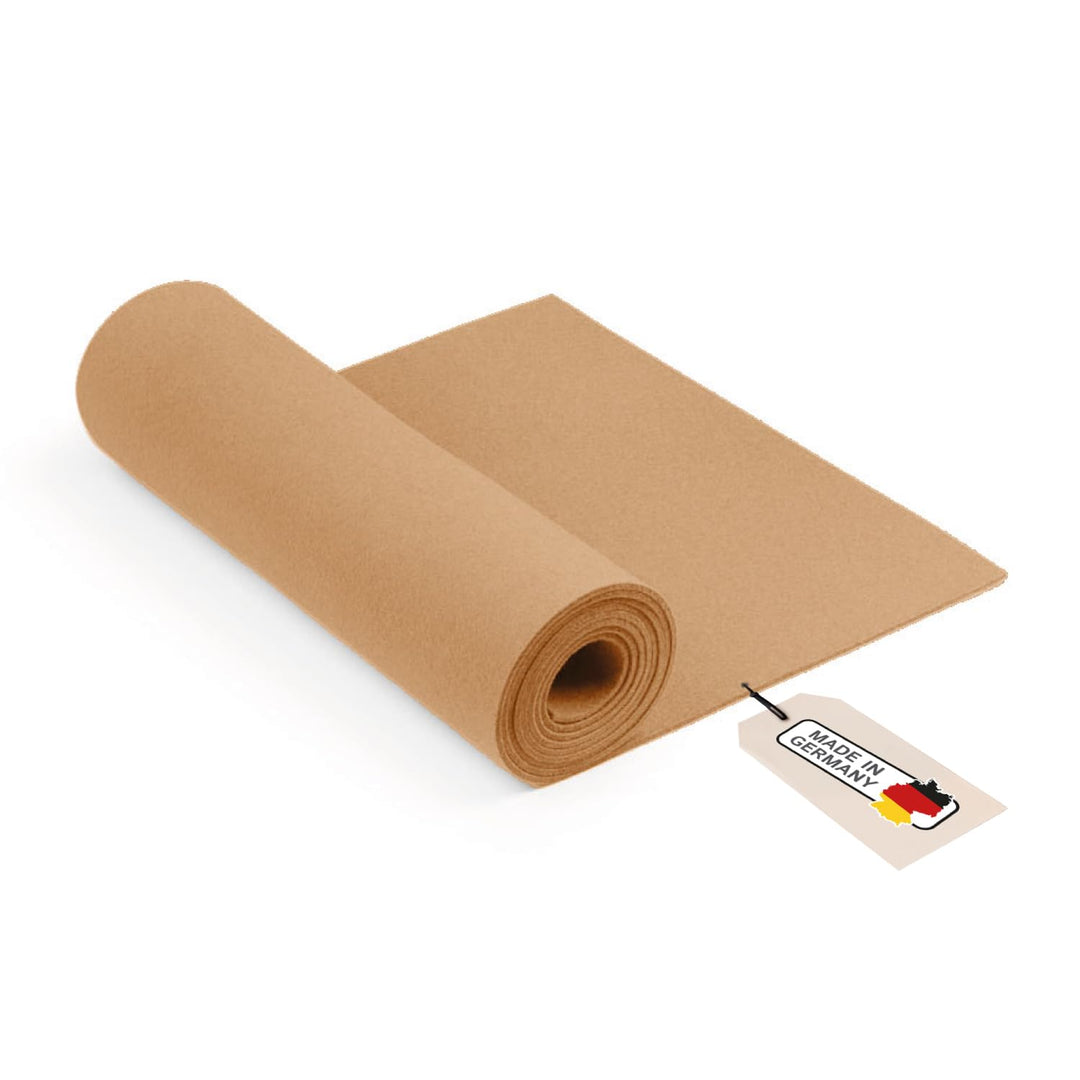 Moderner Tischläufer aus Filz für den Herbst, beige (aus 100% Schafwolle), 150 x 30 cm, 5mm dick, mo