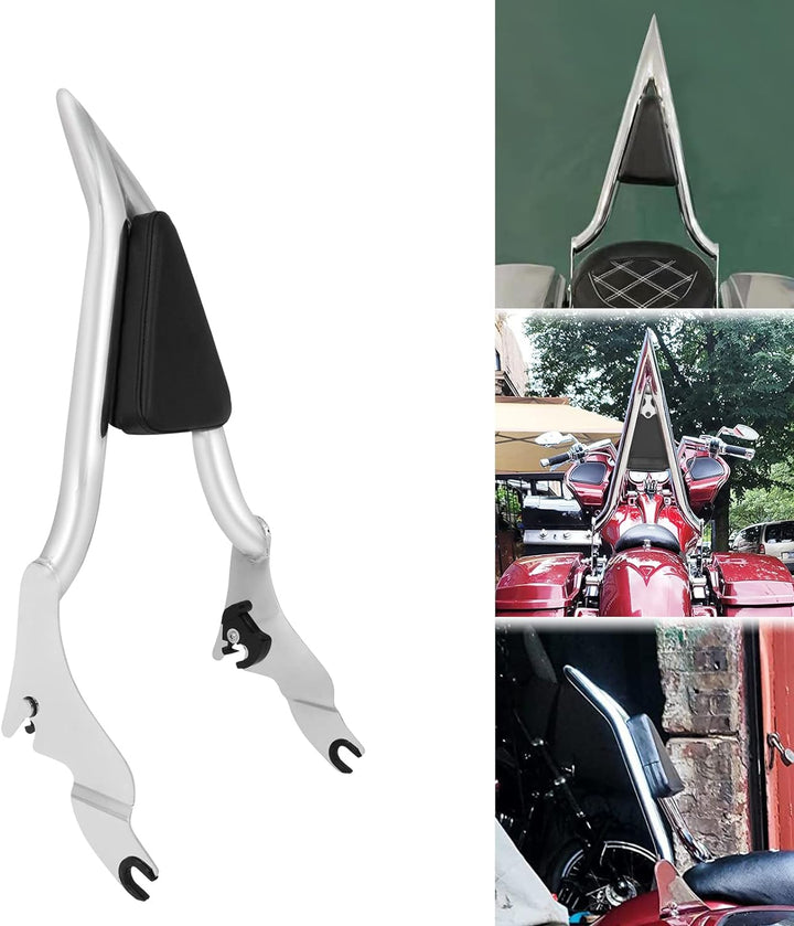 HCmotorku Motorrad Abnehmbare Beifahrer-Rückenlehne hinten Sissy Bar mit Kissen Pad passend für Harl