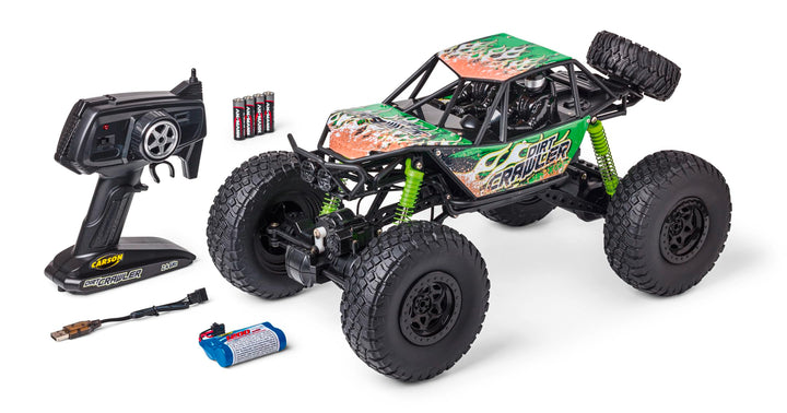 Carson 500404289 1:8 Dirt Crawler 4x4 100% RTR grün - Ferngesteuertes Auto, RC Auto, RC Fahrzeug, RC