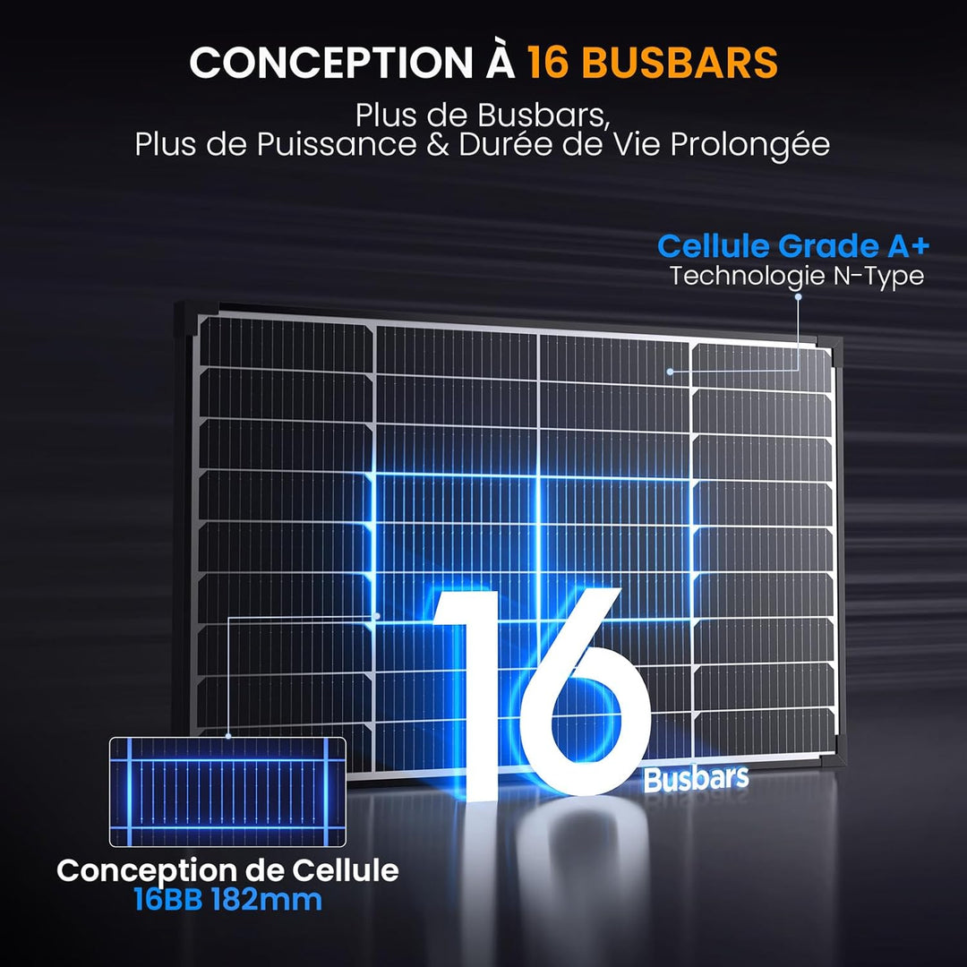 N-Type 16BB 55W Monokristalline Solarmodule, Callsun 55W Solarpanel, PV-Module,3.2mm Glas,Ideal für