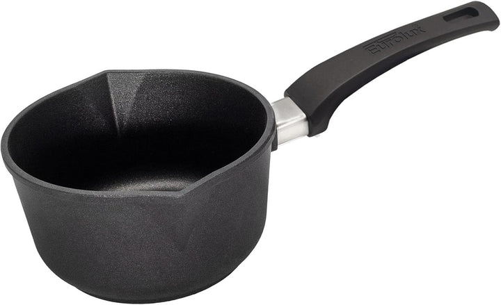Eurolux Guss-Milchtopf Induktion Ø 18 cm - kleiner Universal-Stiel-Topf Aluguss mit Antihaft-Beschic