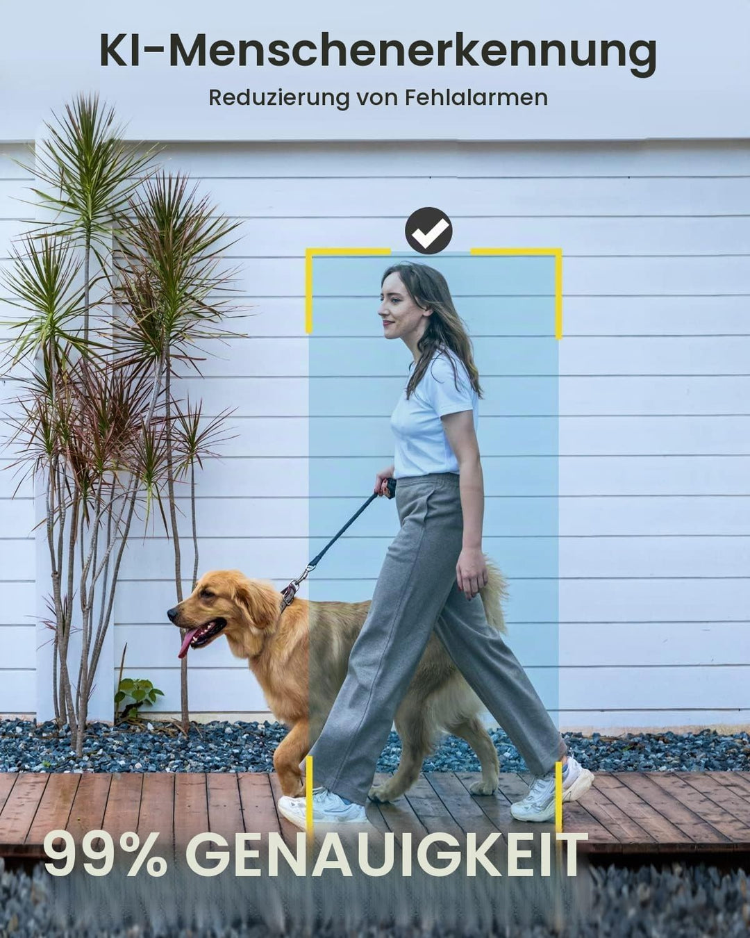 ieGeek 2K Überwachungskamera Aussen Akku, Kamera Überwachung Aussen WLAN, PIR-Bewegungserkennung, Bu