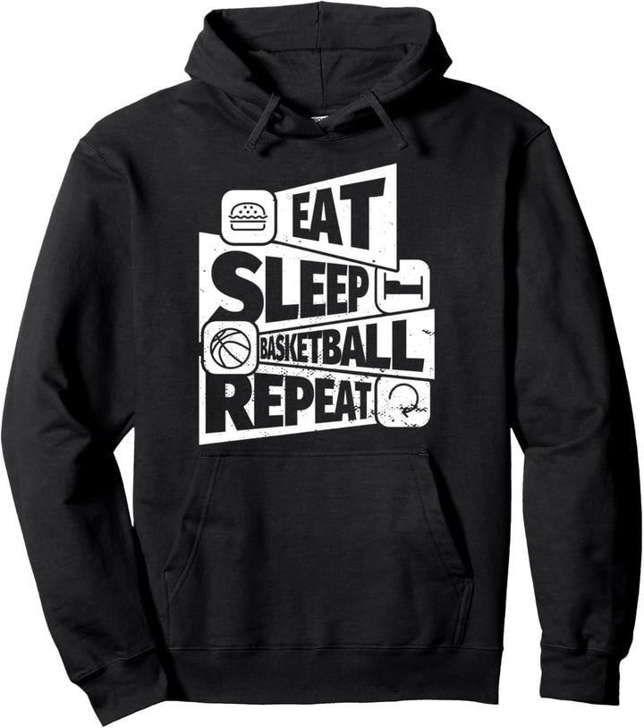 EAT SLEEP Basketball REPEAT Lustiges Basketballgeschenk für Pullover Hoodie