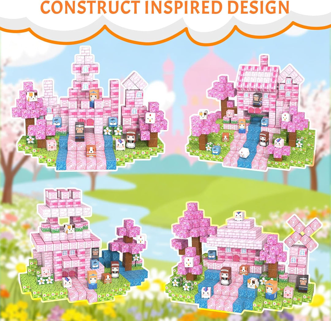 Vdealen 300 PCS Magnetische Bausteine, Stapelung Magnetwürfel Spielzeug für Kinder, STEM Montessori