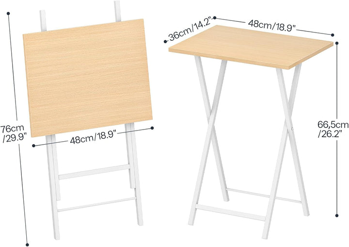 HOOBRO Beistelltisch Klappbar, Kleiner tabletttisch, TV Tray 2er Set, klapptisch Snack Tisch Industr
