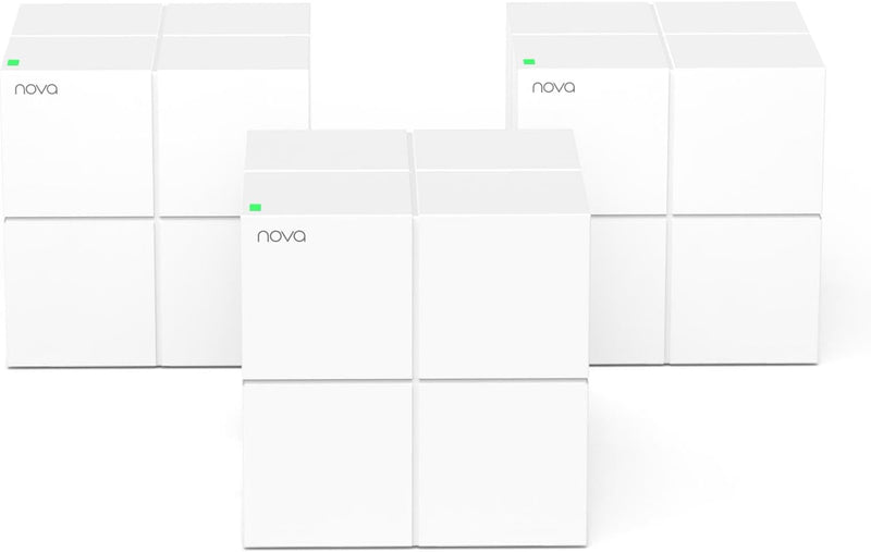 Tenda Nova MW6 Mesh WLAN System - AC1200 Dual Band - Reichweite bis zu 500m² & 90 Geräte - 6x Gigabi