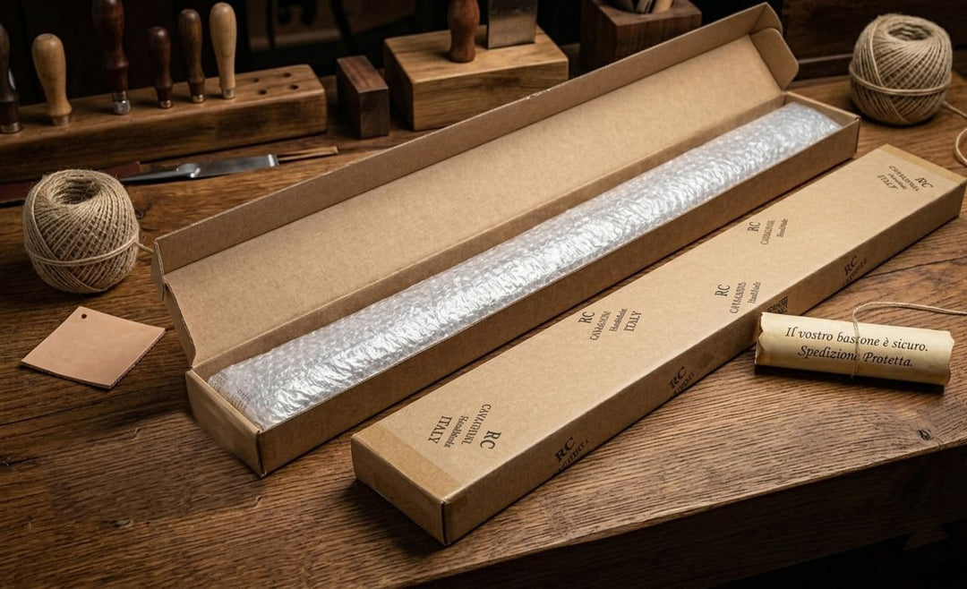 CAVAGNINI- Buchenholz-Spazierstock- Puma- anpassbare Farbe- Länge- Spitze