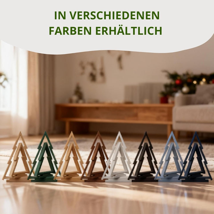 Floranica Weihnachtsbaum aus Holz Elfo Ineinander steckbar Unbehandelt 2er Set Weihnachtsdekoratione