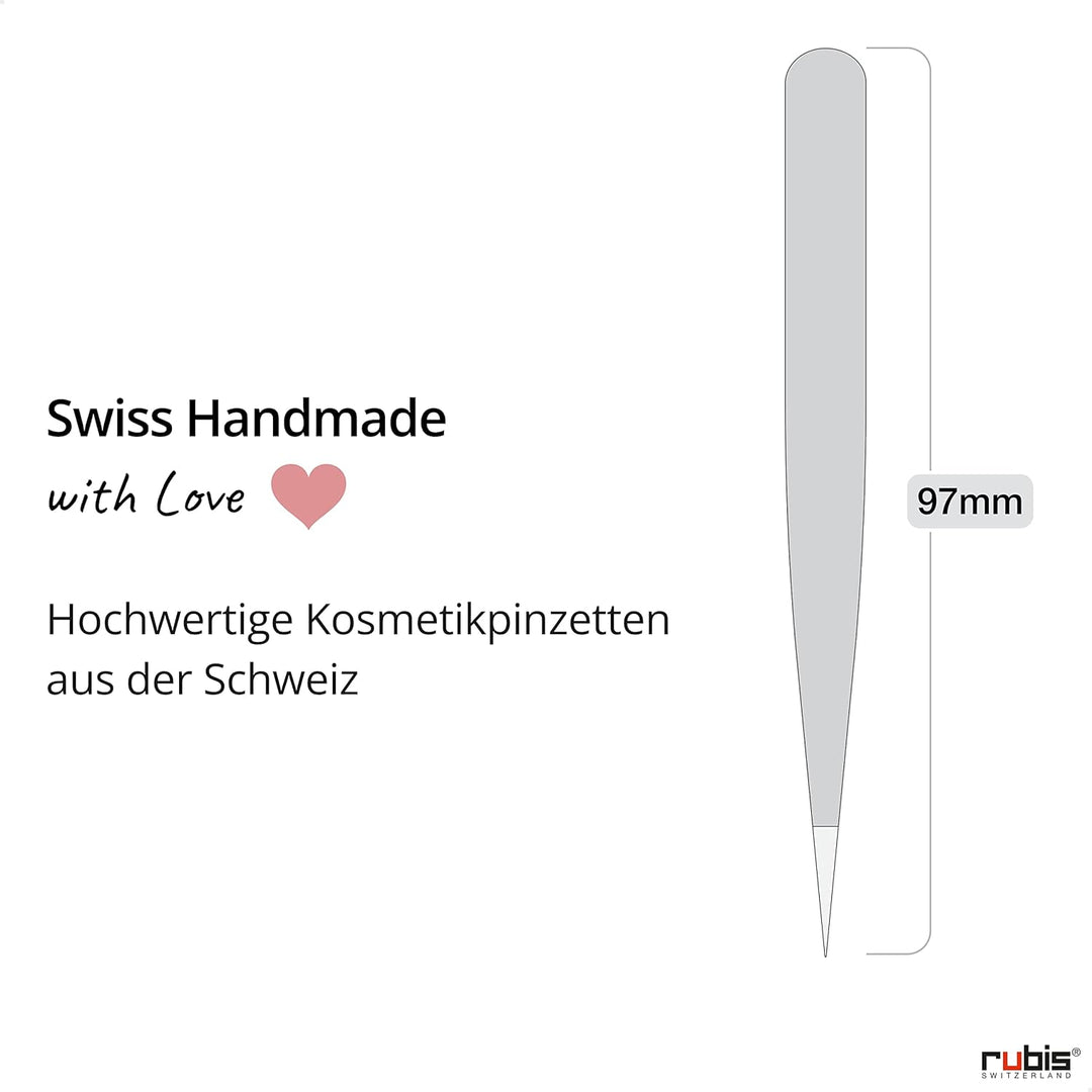 Rubis Splitterpinzette - Spitze Pinzette für Splitter und eingewachsene Haare - Spitzpinzette (Rot)