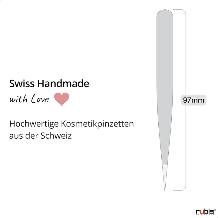 Rubis Splitterpinzette - Spitze Pinzette für Splitter und eingewachsene Haare - Spitzpinzette (Rot)