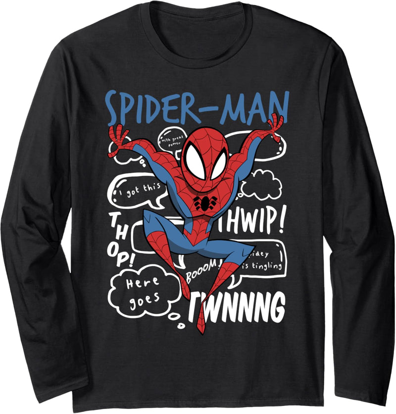 Marvel Spider-Man Thought Bubble Doodles Langarmshirt