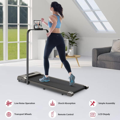 bigzzia Laufband mit Klappbarer Griifstange - Walking Pad Laufbänder Untertisch Laufgerät Elektrisch