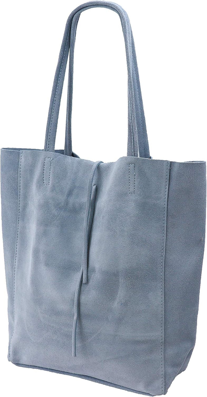 SH Leder ® Damen Echt Wildleder Shopper mit Innentasche in vielen Farben Schultertasche Henkeltasche