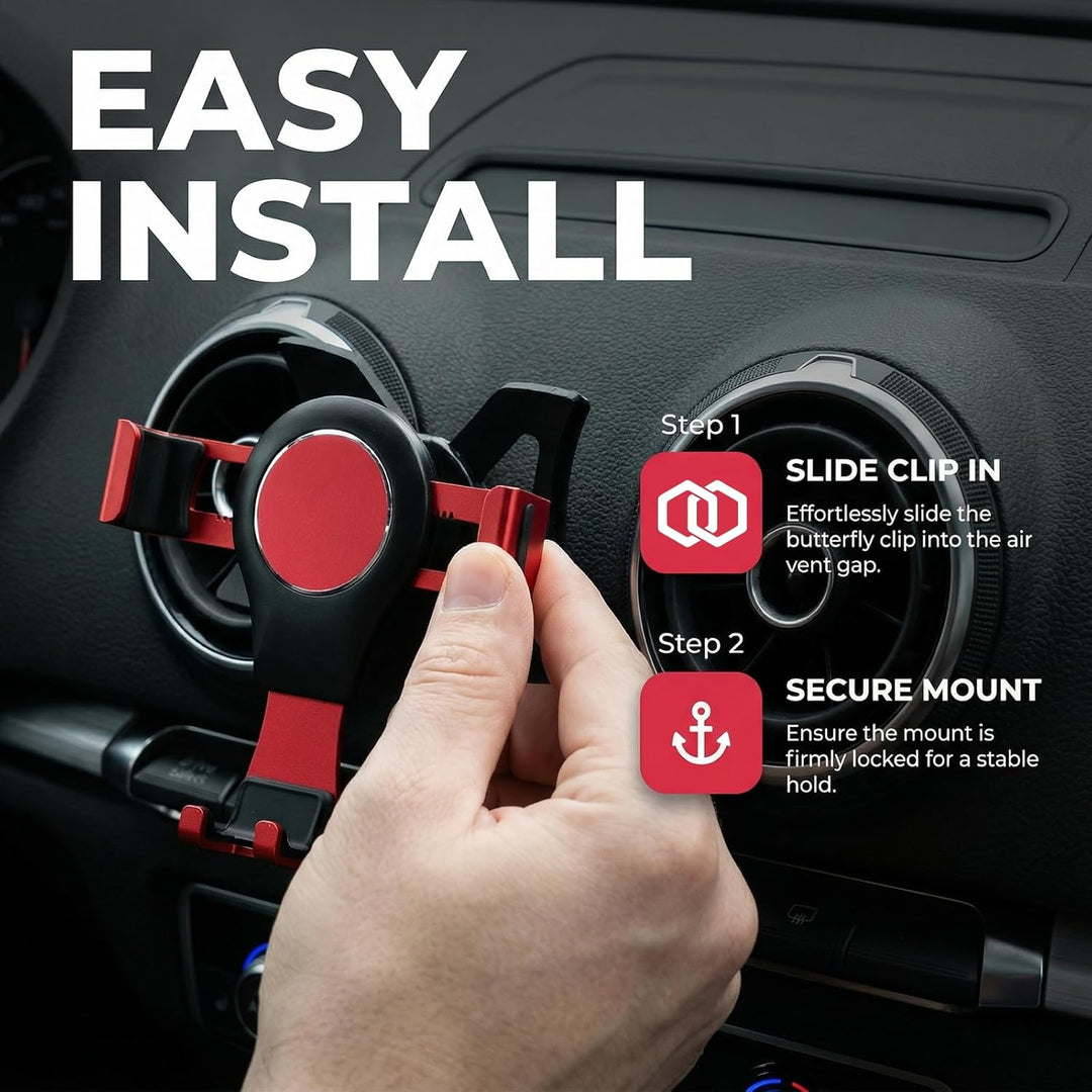 Handyhalterung Auto, Car Phone Holder, Holder Phone Mount Verstellbarer Blickwinkel, 360° Drehbar KF