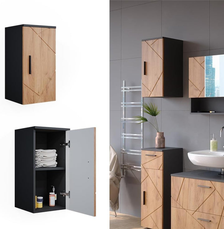 Vicco Badschrank Irma, Anthrazit/Eiche, 30 x 59 cm Anthrazit 30x59 cm, Anthrazit 30x59 cm