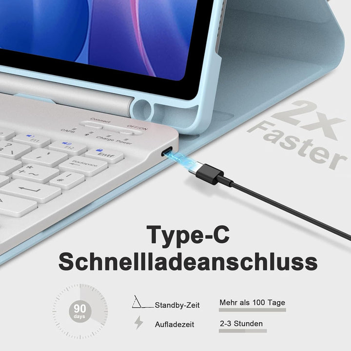 IVEOPPE Tastatur für Xiaomi Redmi Pad 2 & SE 11 Zoll, Deutsches QWERTZ Layout, Hülle mit Bluetooth A