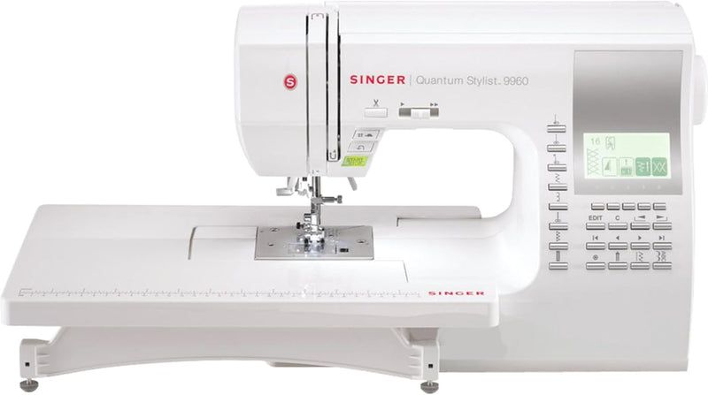 SINGER 9960 Näh- und Quiltmaschine mit Zubehör-Set, Anschiebetisch, 600 Stiche, elektronischer Auto-