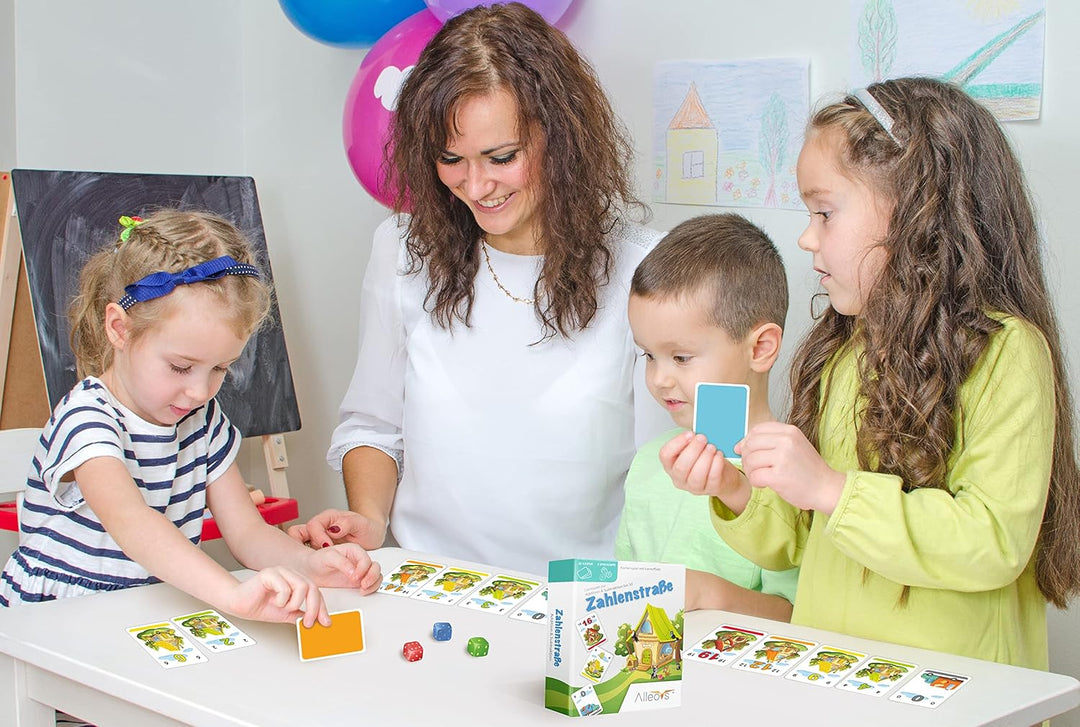 ALLEOVS® Zahlenspiel „Zahlenstrasse“ Mathe Lernspiel zur Addition &amp; Subtraktion für Kinder ab 6 Jahr