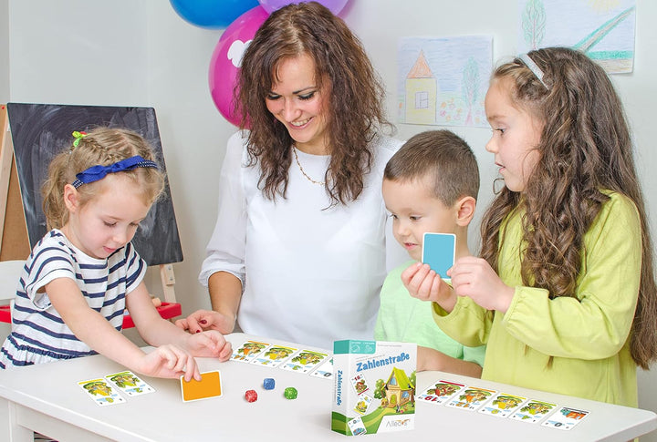 ALLEOVS® Zahlenspiel „Zahlenstrasse“ Mathe Lernspiel zur Addition &amp; Subtraktion für Kinder ab 6 Jahr