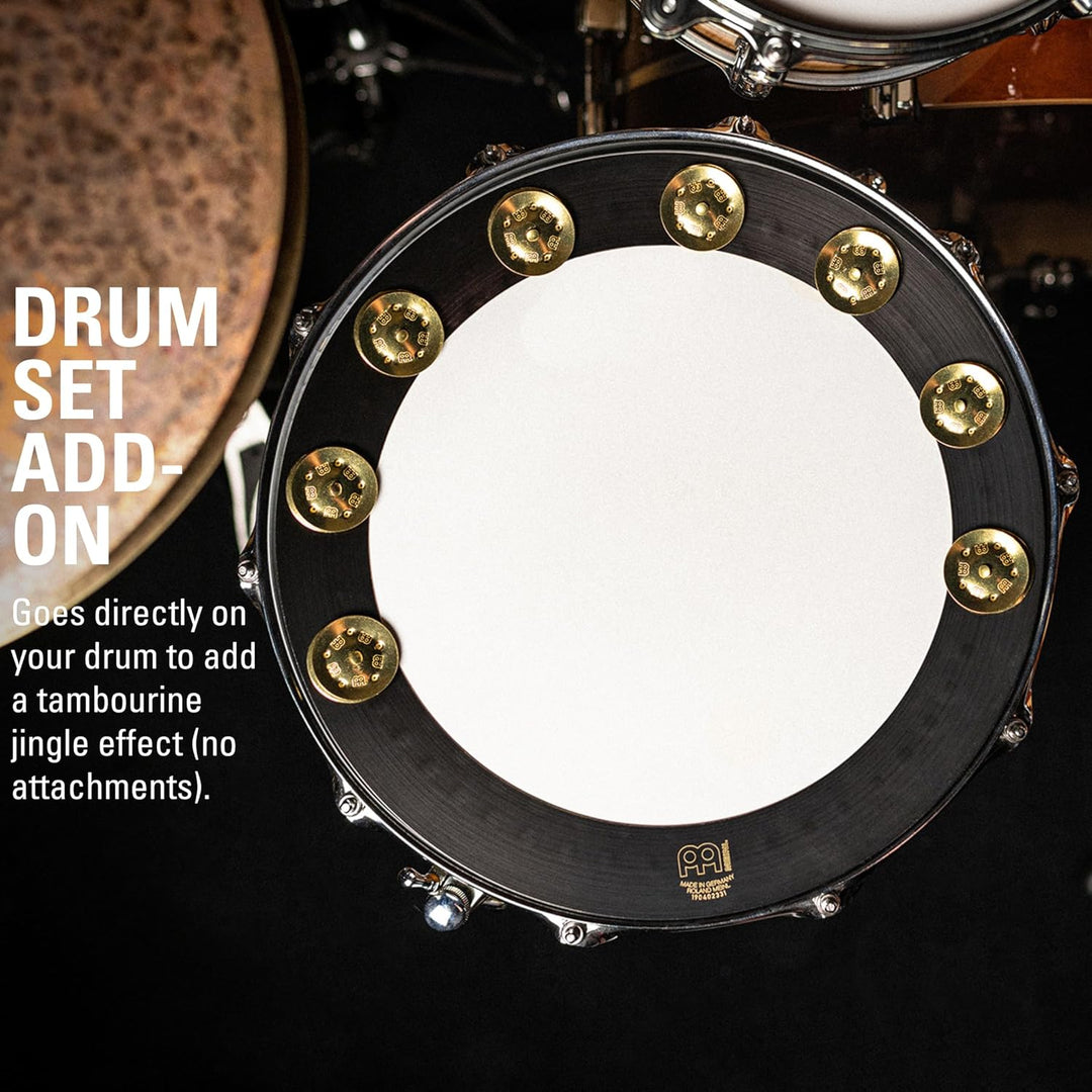 Meinl Cymbals Backbeat Pro Tamburin — 14 Zoll (35,56cm) Messing Ring mit Messing Glöckchen für Snare