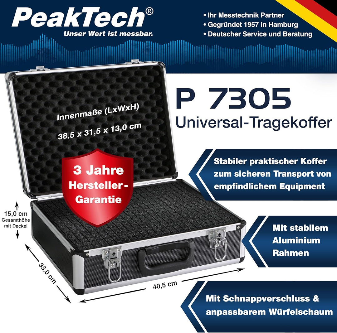 PeakTech P 7305 7305 – Universal Koffer für Messgeräte, Robuster Tragekoffer, Werkzeug Aufbewahrung,