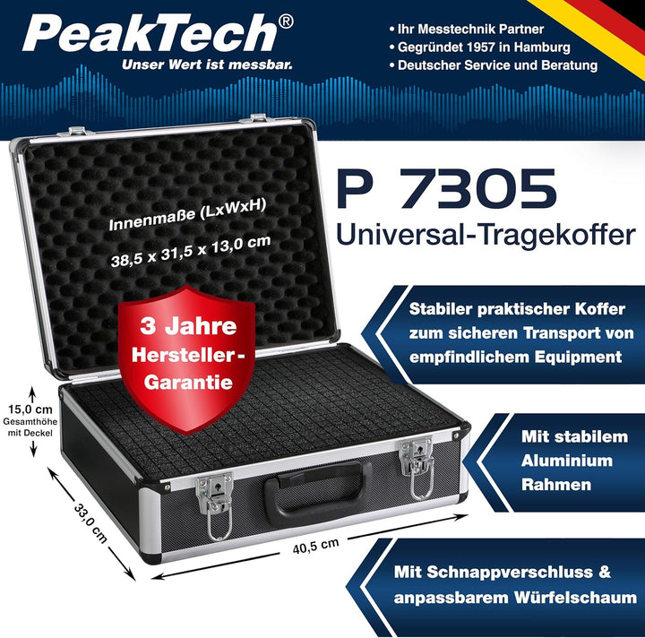 PeakTech P 7305 7305 – Universal Koffer für Messgeräte, Robuster Tragekoffer, Werkzeug Aufbewahrung,