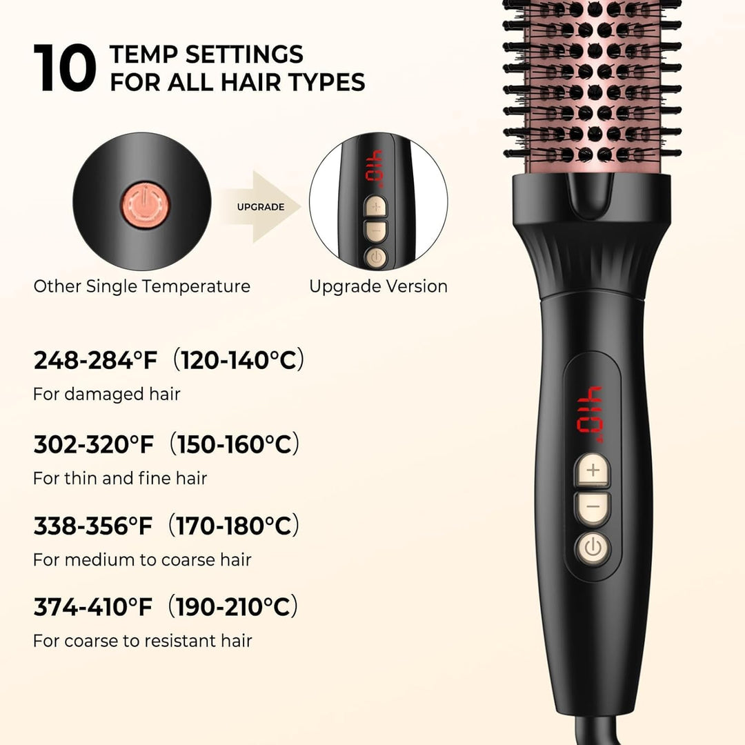 UKLISS Thermobürste 38mm, Thermal Brush 3 in 1, Pro Ionische Thermo Rundbürste mit LCD-Anzeige 120-2